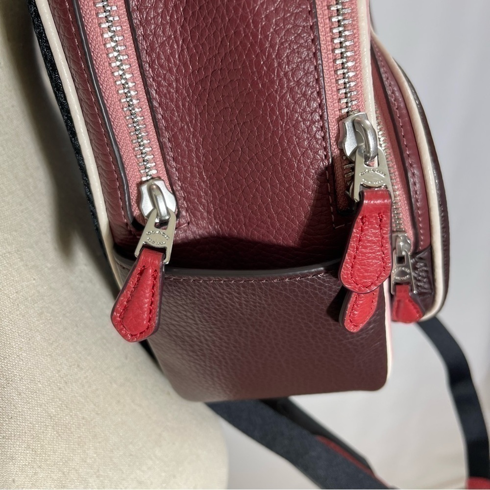 Coach โข Mini Court Backpack In Colorblock Ski Speed Graphic Powder Pink Multi - Picture 9 of 16